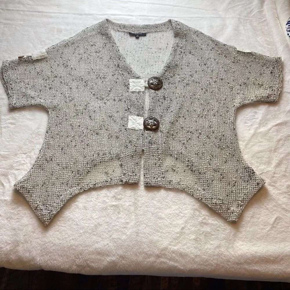 Kaktus Open Knit 2 Large Front Button Cardigan/Cover Size Large